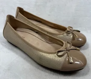 Vionic Minna Met Nude Gold Metallic Patent Leather Ballet Flats Womens 7.5 thumbnail 1