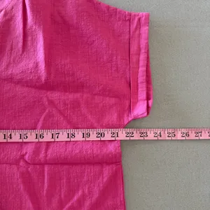 Women's Short Sleeve Cotton Linen Feel Tunic Style Top Size Large #260710 thumbnail 4