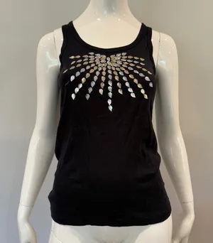 Tory Burch Navy Cotton Tank Top thumbnail 1