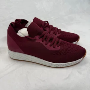 J/Slides Urban Sport Sneakers Knit Maroon‎ Lace Up Comfort Shoes Size 7 thumbnail 4