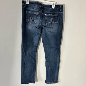 Seven7 Stylish Blue Denim Slim Straight Petite Blue Jeans size 10P thumbnail 4