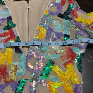 Unbranded Colorful Sequined Alphabet Letters Formal Ladies Party Dress size L thumbnail 7