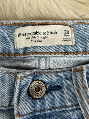 Abercrombie & Fitch 90s Straight Mid Rise Jeans 28 Short Distressed thumbnail 4