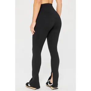 Fabletics Black High Waisted Split Hem Flare Leggings Sz Small thumbnail 10
