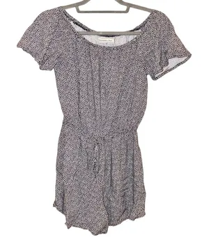 Abercrombie‎ & Fitch Ditsy Floral Romper blue white size medium thumbnail 1