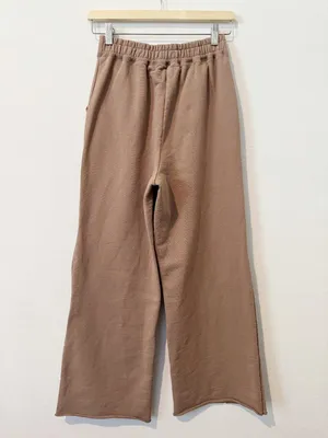 Tkees Sweatpants Size Small Earthen Wide Leg Raw Hem Pintuck‎ Terry Quiet Luxury thumbnail 11