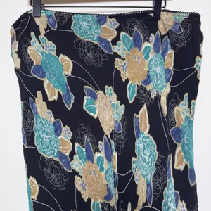 VTG Y2K Women Whimsigoth Fairy Grunge Skirt‎ 16 Black Floral Chiffon Maxi Flowy thumbnail 2