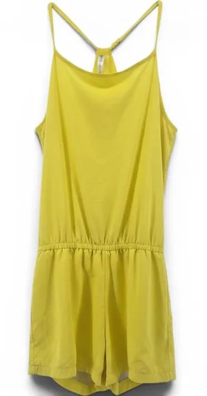 Fabletics Romper Womens Medium Yellow‎ Activewear Racerback Elastic Waist thumbnail 1