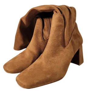 Nordstrom‎ Rack Tan Suede Square Toe Block Heel Knee High Boots Women Size 5 thumbnail 7