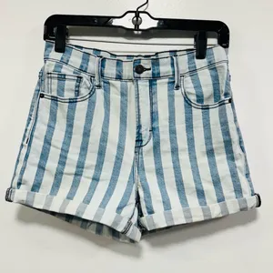 Hidden buckle brand Blue and White Striped High Waist Shorts! thumbnail 2