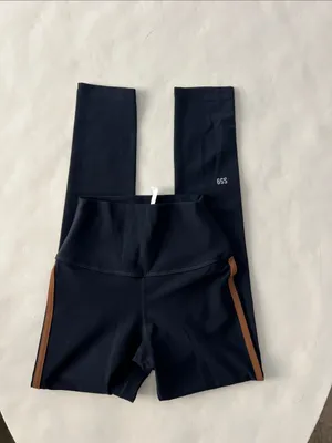 SPLITS59 Amber Air Weight High Waist 7/8 Legging Indigo Blue Honey Stripe XS thumbnail 5