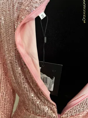 Pink sequin ruched mini dress thumbnail 5