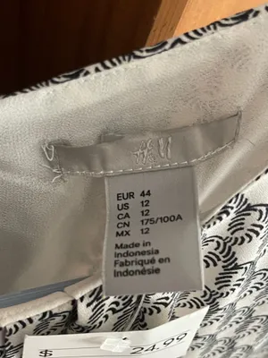 H&M Black & White Dress Sz 12 thumbnail 4