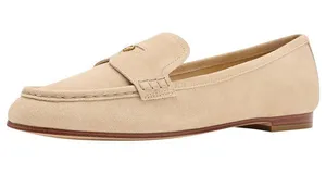 NWT Michael Michael Kors Womens Jennings Suede Loafer 40S6JNFP1S Khaki Brown 9M thumbnail 1
