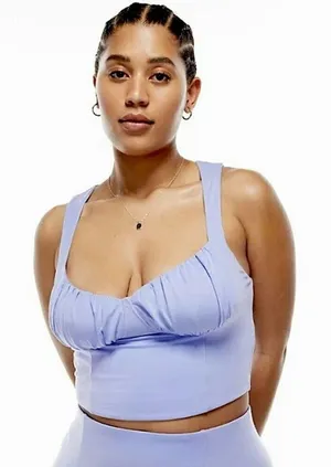 Aritzia Wilfred Gretel Bustier Crop Top Lavender Relux Jersey XS thumbnail 1