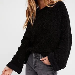 Free‎ People "Cuddle Up" pullover Black Mock Neck Oversized Sweater Soze Small thumbnail 1