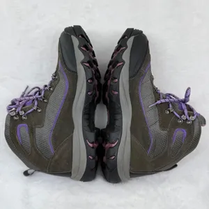 Hi-Tec Dri-Tec Waterproof Hiking‎ Boots Womens 11B Brown Purple Leather 9022 thumbnail 11