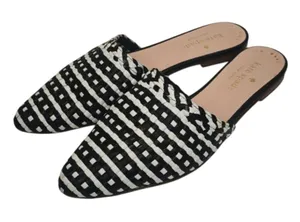 Kate spade Letaher black and white mule sz 6.5 thumbnail 1
