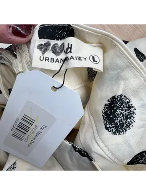 Urban Daizy Maeve Retro Polka Dot Sleeveless Maxi Dress Cream Black Large NWT thumbnail 8
