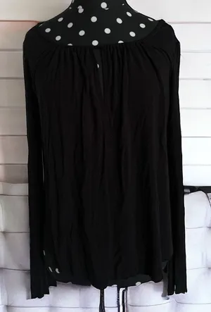 American Eagle Womens‎ Top Sz S Soft & Sexy Black Long Sleeve Viscose Elastane thumbnail 1
