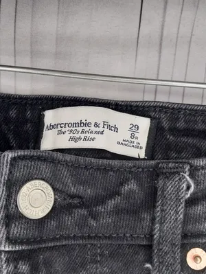 Abercrombie Washed Black 90's Relaxed Fit High-Rise Minimalist Jeans thumbnail 6