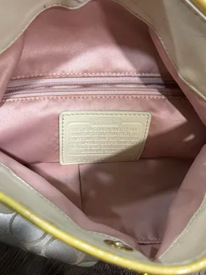 Coach Signature Yellow & White Shoulder Bag thumbnail 6