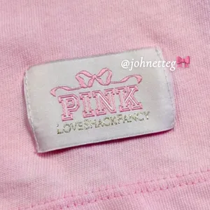 🎀🍭PINK x LoveShackFancy Cotton Retro Tee Pink Lollipop Wash Bling Dog Graphic L thumbnail 6