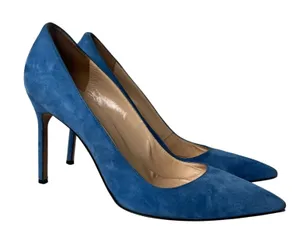 Manolo Blahnik BB Blue Suede Pumps Size 42 thumbnail 1