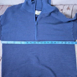 OFFLINE by Aerie Home Stretch Ribbed Sweater Quarter Zip Blue Pullover Sweater L thumbnail 9