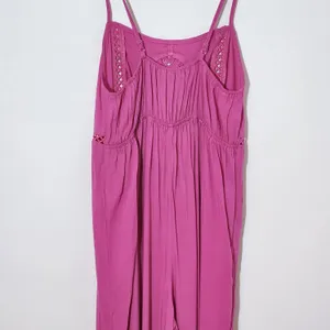 RusstyDussty Boho Pink Wide Leg Jumpsuit NWT Size XL Pink Crochet Jumpsuit thumbnail 7