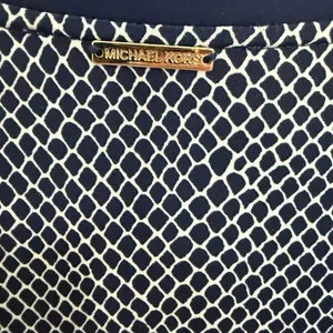 MICHAEL Michael Kors Graph Mamba Flounce Dress Small Navy White Bell Sleeve thumbnail 9
