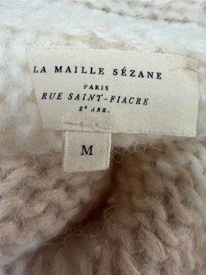 Sezane Lysandre Knit Jumper Sweater in Ecru Camel size Medium $198 thumbnail 13