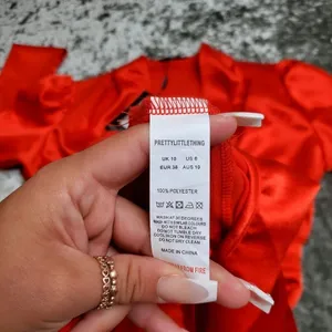 PrettyLittleThing‎ Red Satin Ruched Skirt Puff Sleeve Midi Dress thumbnail 4