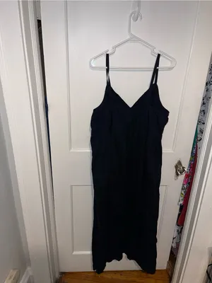 Old Navy Black Bohemian Style Dress Sleeveless V-Neck Midi Dress - Sz 2X thumbnail 2
