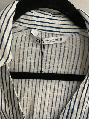 Blue White Stripe Lined Blend Button Down Shirt Short Romper Jumpsuit thumbnail 8