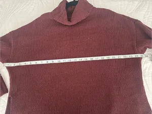 aerie Ribbed Turtleneck Sweater in Mauve size small but is oversized thumbnail 5