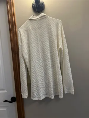 Mystree Cream Lightweight Open Knit Button Cardigan thumbnail 8