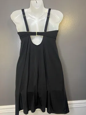 Athleta Swimdress Womens 34B/C Black Solid Tank Built In Bra Adjustable Straps thumbnail 5