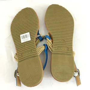 Victoria K Womens Sandals Thong Ankle Strap Faux Leather Blue Size 10 thumbnail 4