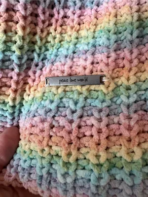 Peace Love World Pastel Striped Cowl Neck Sweater size medium thumbnail 4