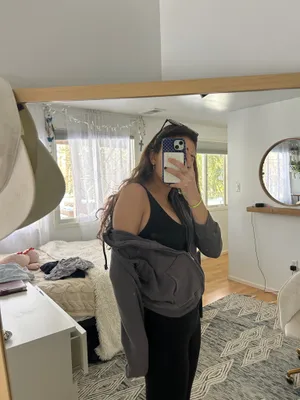 cropped cute grey zip up Gray thumbnail 2