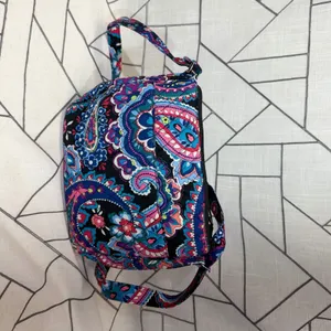 Vera Bradley Crossbody Bag Small Midnight Blues Paisley Quilted Cotton Turnlock thumbnail 4