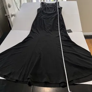 NWT Lulus True‎ Passion Black Lace V Back Sleeveless Mermaid Maxi Dress Size 1X thumbnail 10