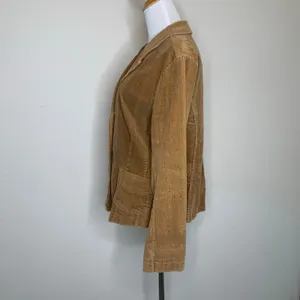 Vintage Corduroy Tan Camel Blazer Vintage Y2K Sz Large thumbnail 3