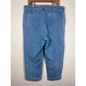 Talbots Sailor Jean Women 16 Blue Nautical Coastal Retro Wide Leg Crop Pants thumbnail 5