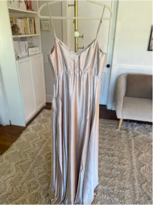 Show Me Your Mumu Satin Maxi Slip‎ Dress Champagne Quiet Luxury Bridesmaid Clean thumbnail 3