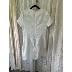 BeBop Women's Off-White Textured Tweed Pearl-Buttoned Pockets Mini Dress M thumbnail 3