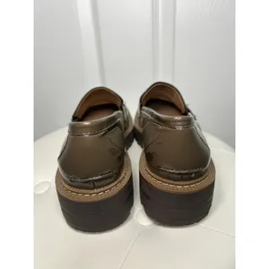 Sam Edelman Laurs Bit Loafer Lug Sole 9M Olive Green Leather Platform Chunky thumbnail 7