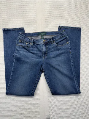 Ralph Lauren Straight Leg Jeans in Dark Blue Wash thumbnail 4