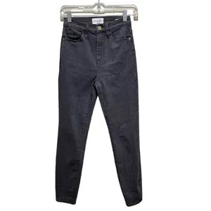FRAME Denim Ali High RIse Cigarette Skinny Jeans in Washed Gray Plaid Size 25 thumbnail 4